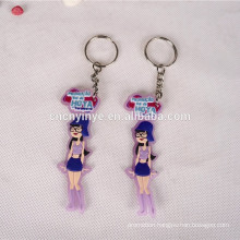 Custom cartoon figure 2d soft pvc rubber keychain